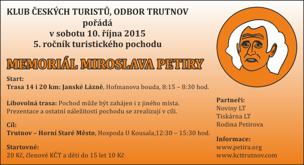 Memoriál Miroslava Petiry - Inzerát 2015 Memoriál Miroslava Petiry - Inzerát 2015