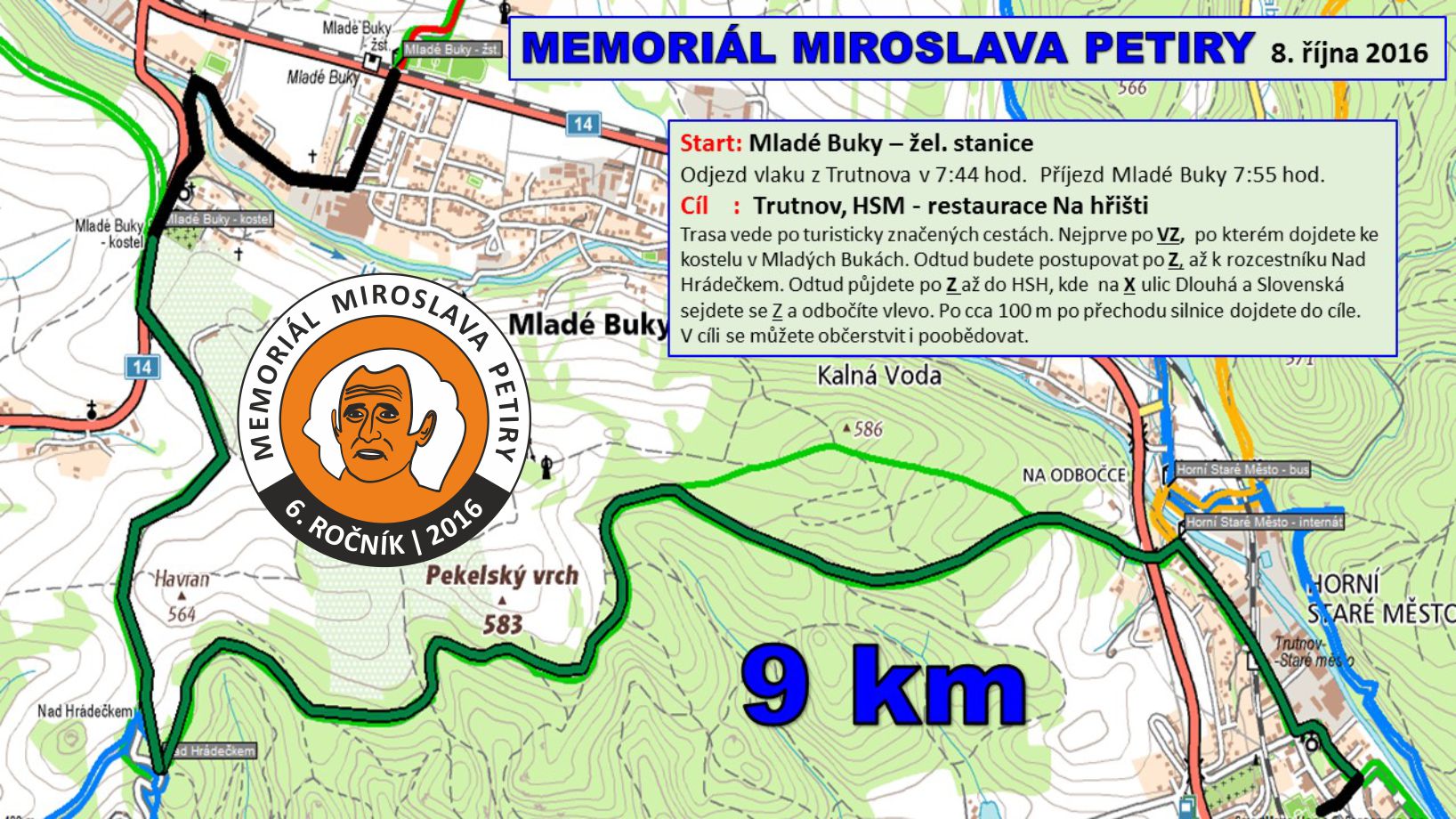 Memoriál Miroslava Petiry - Itinerář 2016, 9 km